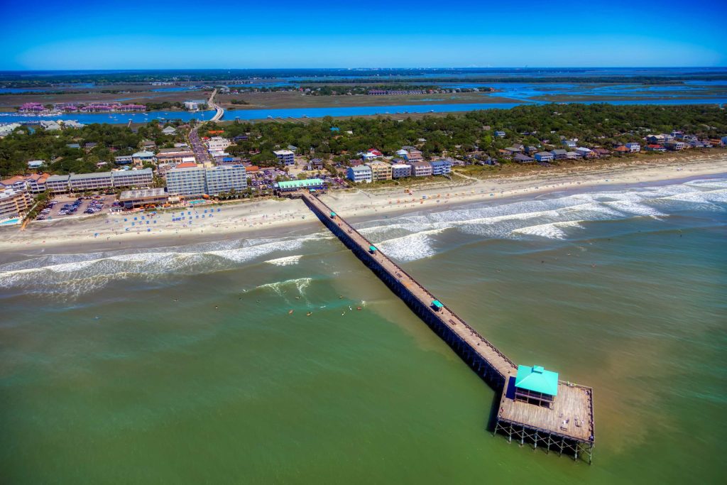 Aerial-Photo-of-Folly-Beach-Pier
